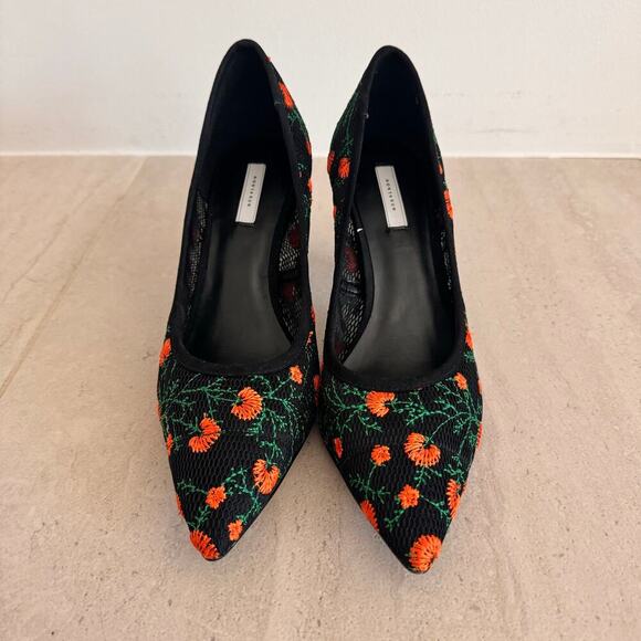 Fall Floral Print Mesh / Fabric Pumps Heels Size 8.5 - Picture 8 of 10